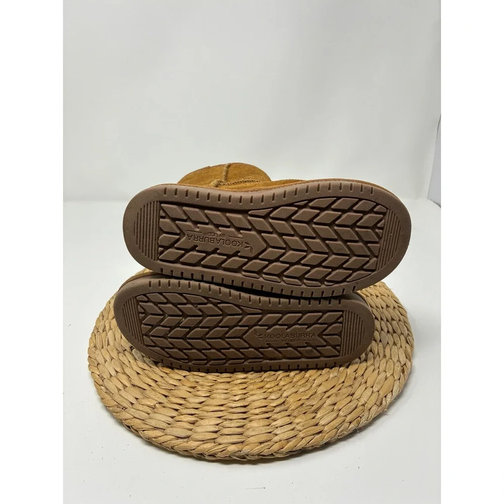 Koolaburra by UGG Kids Victoria Short Suede Boots Chestnut‎ Brown Size 1 1019374